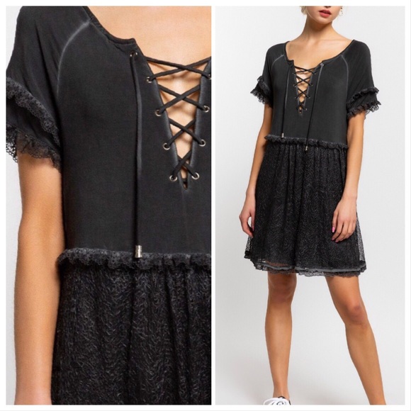 Sophia Boho Burnout Black Dress - Picture 2 of 10